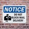 Signmission Do Not Block Mail Delivery, 14 in W x Rectangle, Plastic OS-2PACK-NS-P-1014-L-15416 - alternate 5